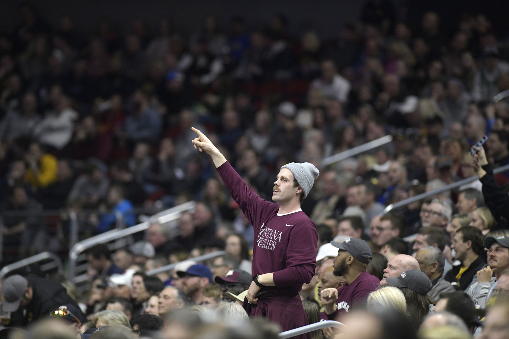A Montana fan celebrates